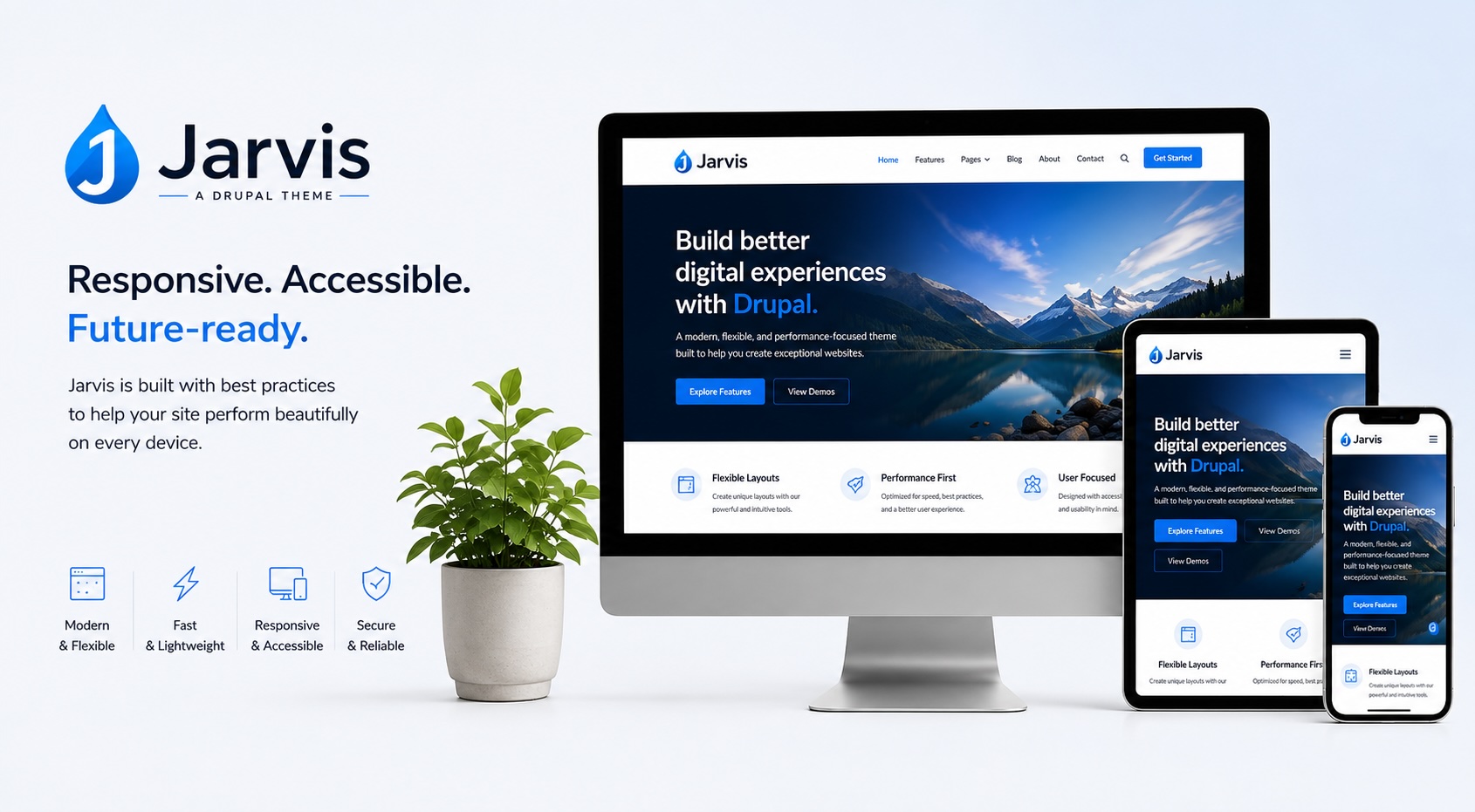 Jarvis logo with website mockup 